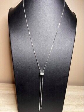 B6142 IBB CN Adjustable Bolo Lariat Y Necklace Rhinestone Box Chain 30"